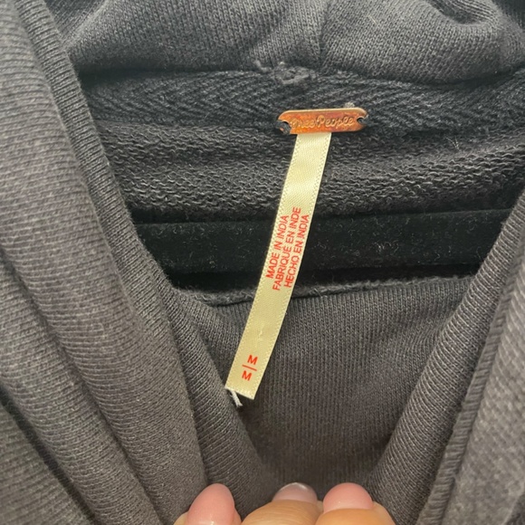 Like New Free People Spotted In Stripes Pullover Hood Slouchy Top Size M - Picture 5 of 7